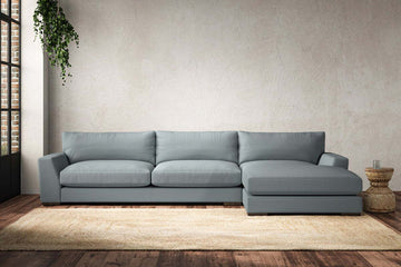 Guddu Grand Right Hand Chaise Sofa - Recycled Cotton Horizon