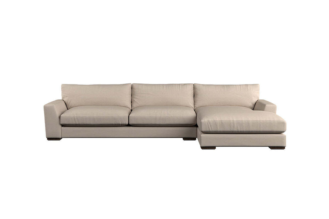 Guddu Grand Right Hand Chaise Sofa - Recycled Cotton Lavender