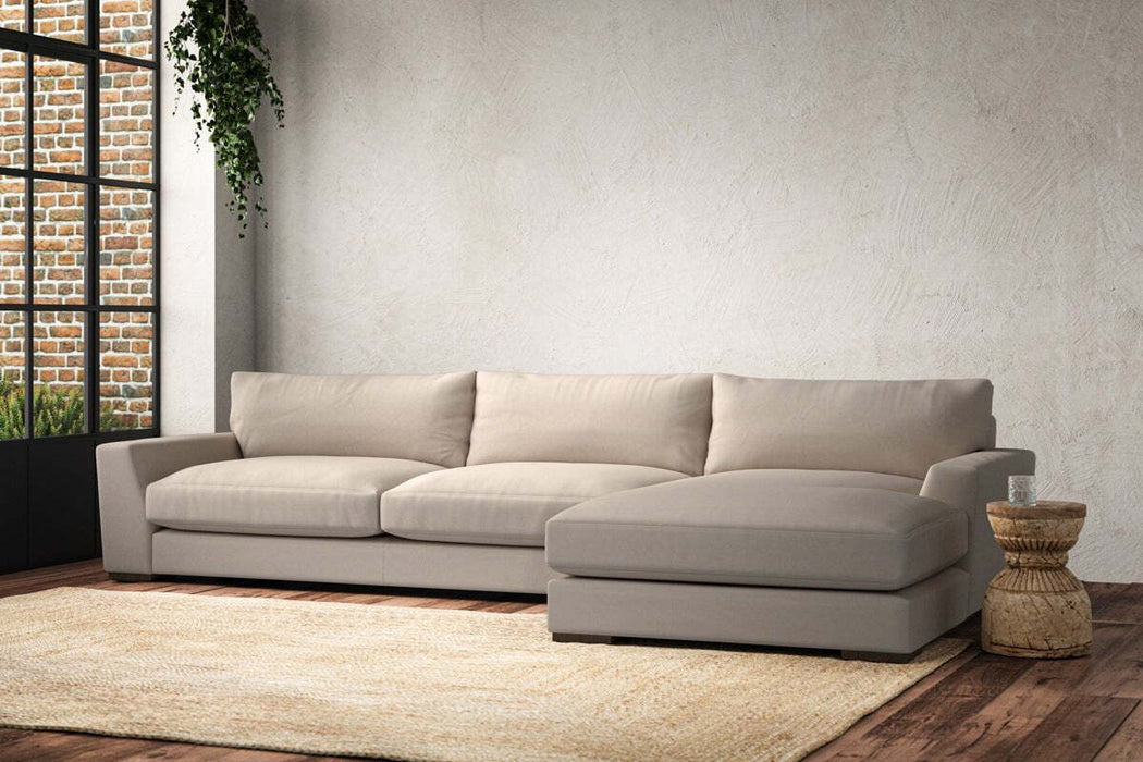 Guddu Grand Right Hand Chaise Sofa - Recycled Cotton Natural