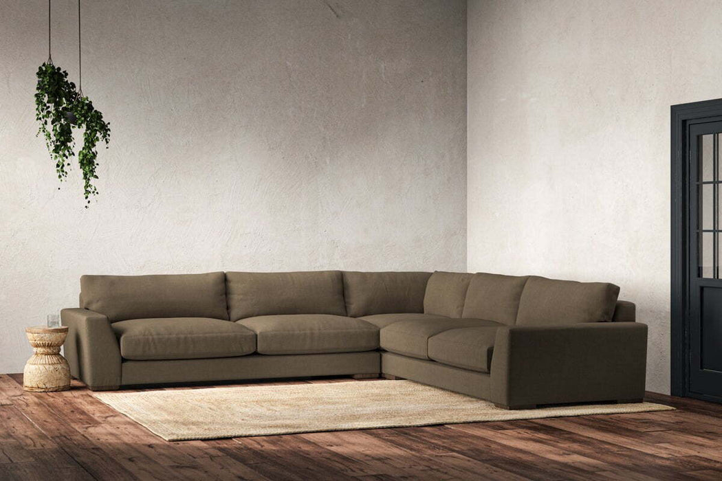 Guddu Grand Right Hand Corner Sofa - Brera Linen Chestnut