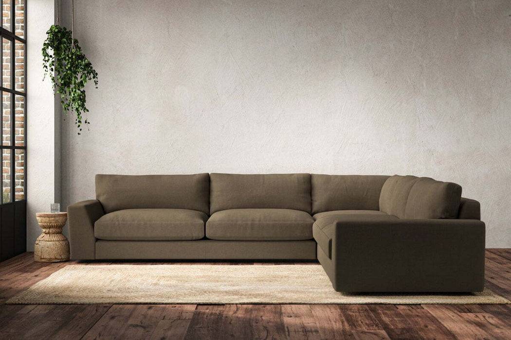 Guddu Grand Right Hand Corner Sofa - Brera Linen Chestnut