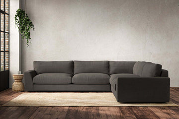 Guddu Grand Right Hand Corner Sofa - Brera Linen Granite