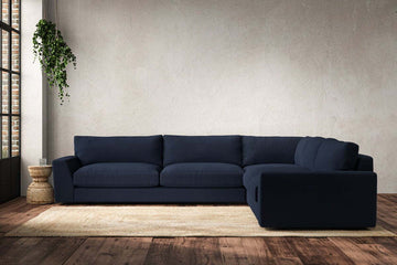 Guddu Grand Right Hand Corner Sofa - Brera Linen Indigo