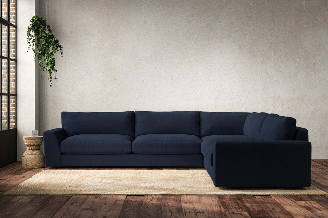 Guddu Grand Right Hand Corner Sofa - Brera Linen Indigo
