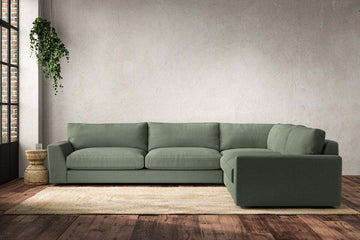 Guddu Grand Right Hand Corner Sofa - Brera Linen Jade