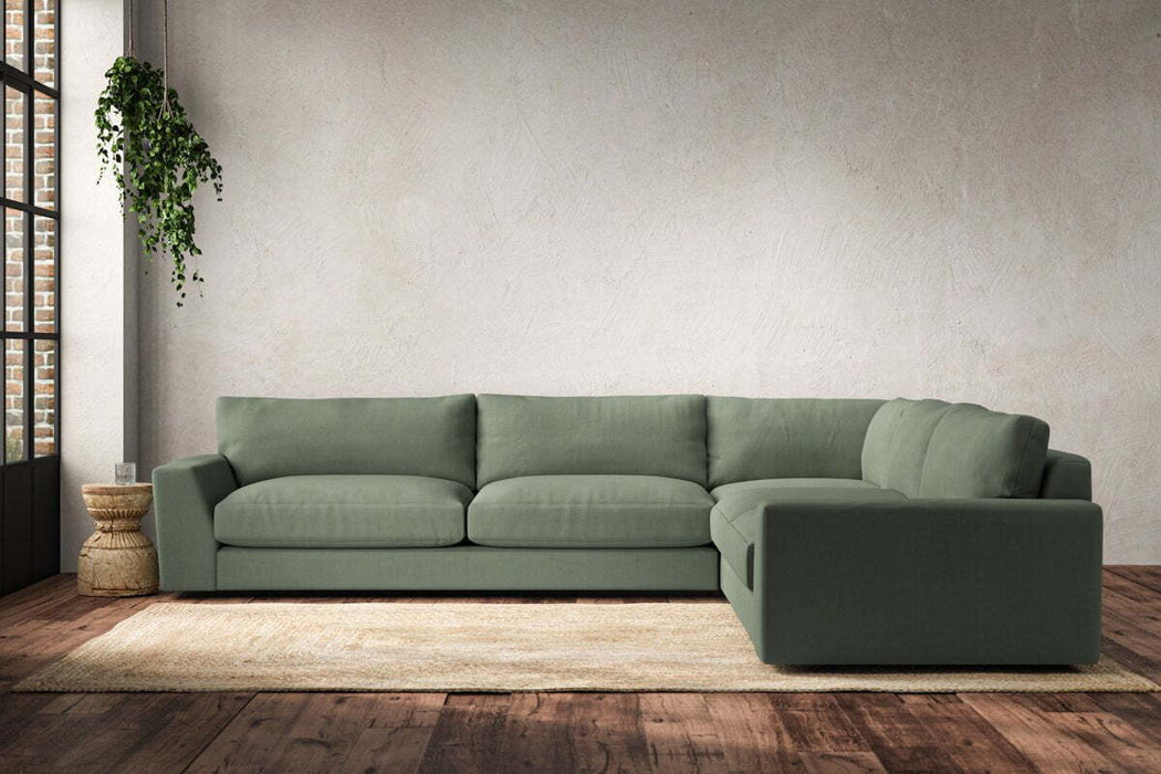 Guddu Grand Right Hand Corner Sofa - Brera Linen Jade