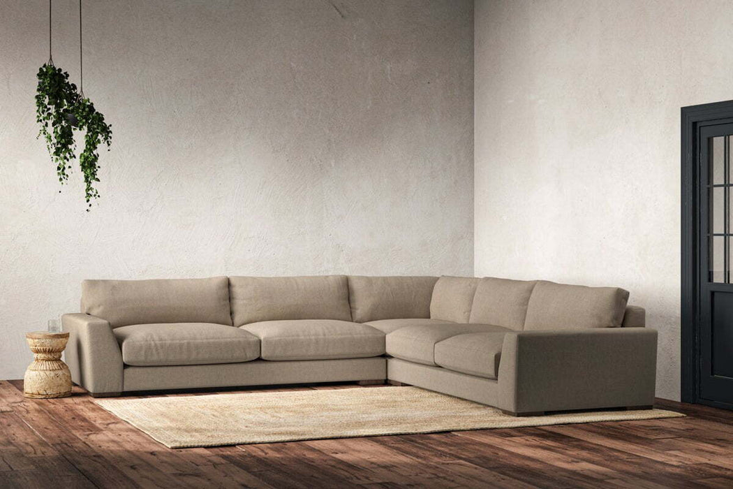 Guddu Grand Right Hand Corner Sofa - Brera Linen Pebble