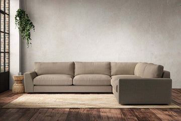 Guddu Grand Right Hand Corner Sofa - Brera Linen Pebble