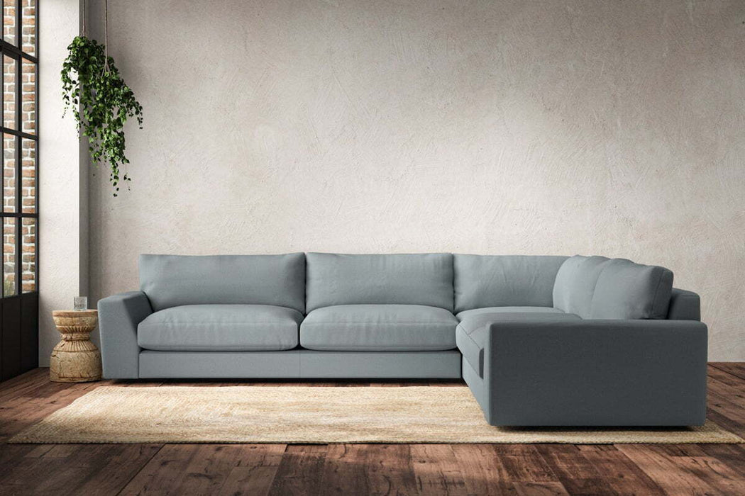 Guddu Grand Right Hand Corner Sofa - Recycled Cotton Horizon
