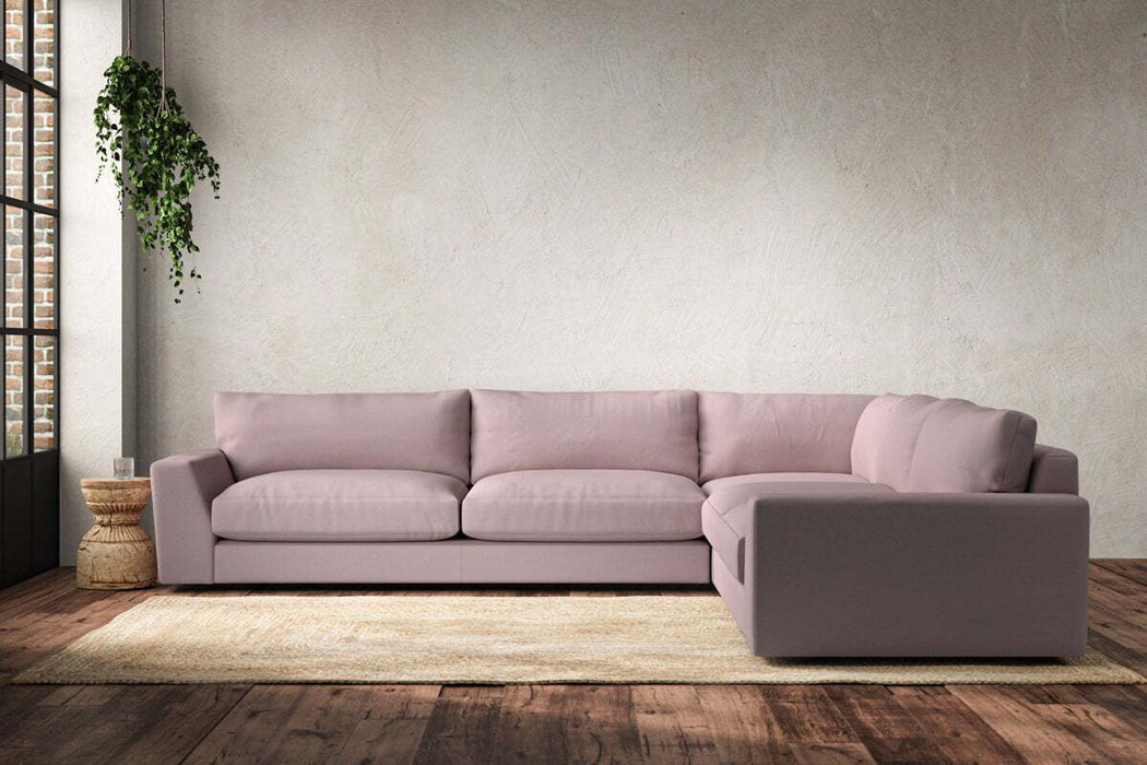 Guddu Grand Right Hand Corner Sofa - Recycled Cotton Lavender