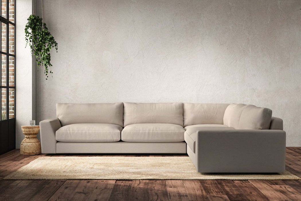 Guddu Grand Right Hand Corner Sofa - Recycled Cotton Natural