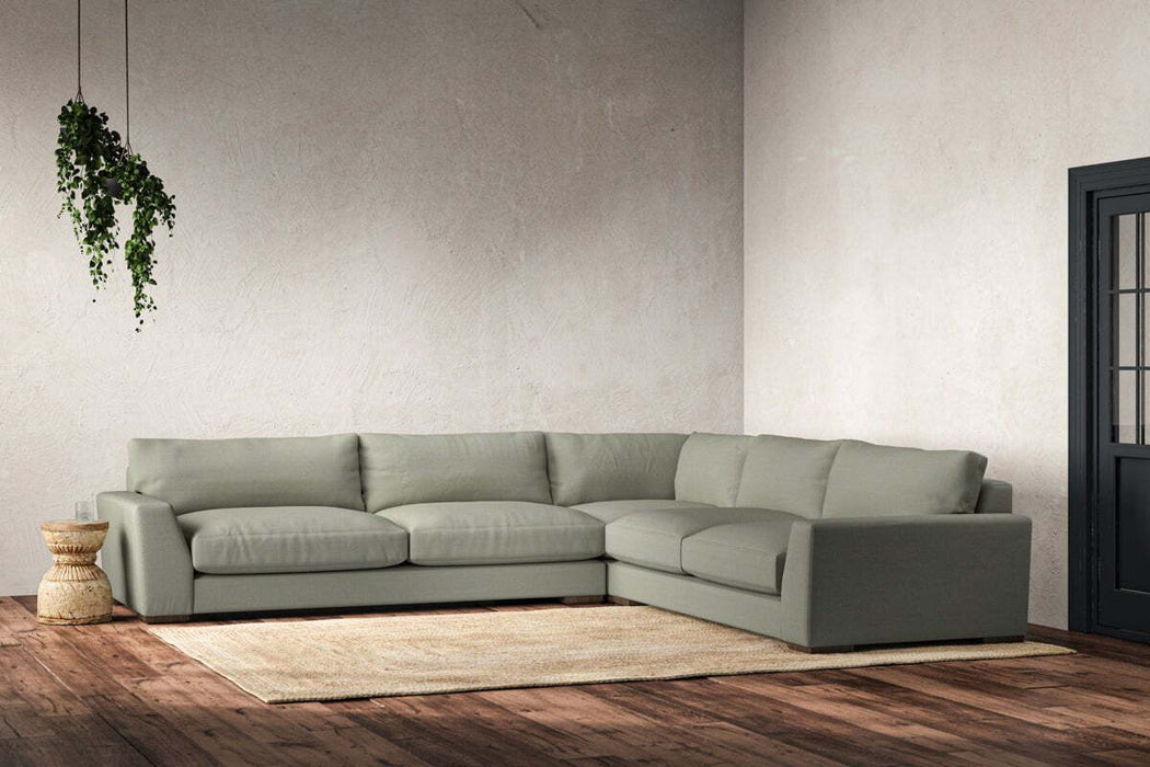 Guddu Grand Right Hand Corner Sofa - Recycled Cotton Seaspray