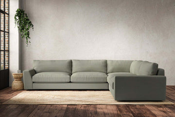 Guddu Grand Right Hand Corner Sofa - Recycled Cotton Seaspray