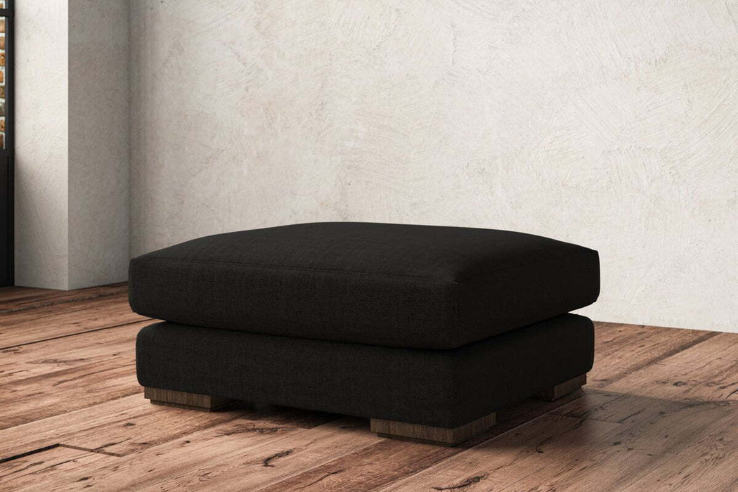 Guddu Large Footstool - Brera Linen Charcoal