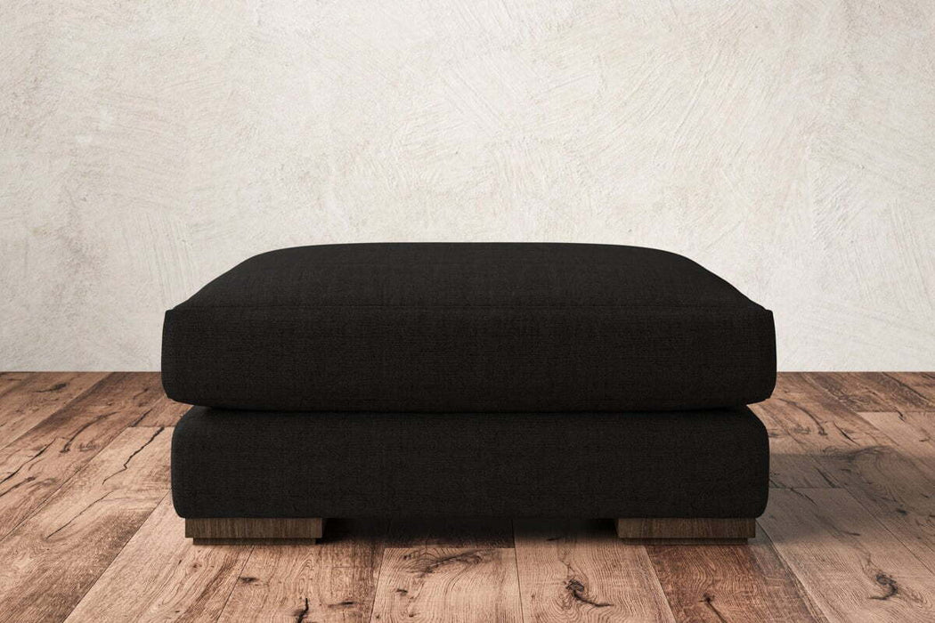 Guddu Large Footstool - Brera Linen Charcoal