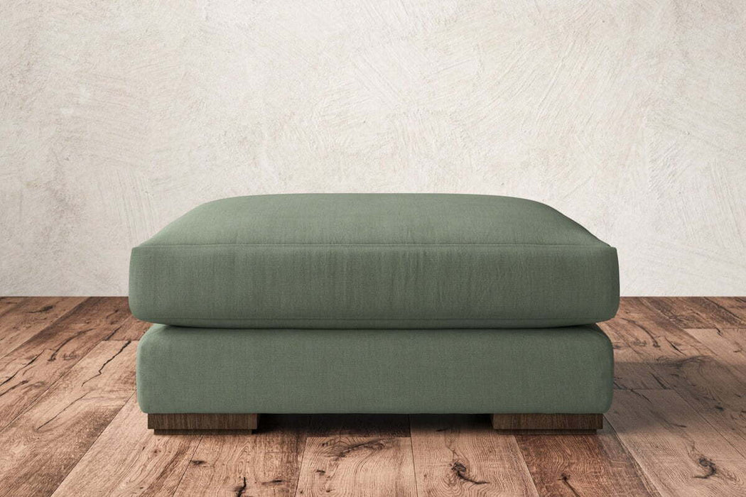 Guddu Large Footstool - Brera Linen Jade