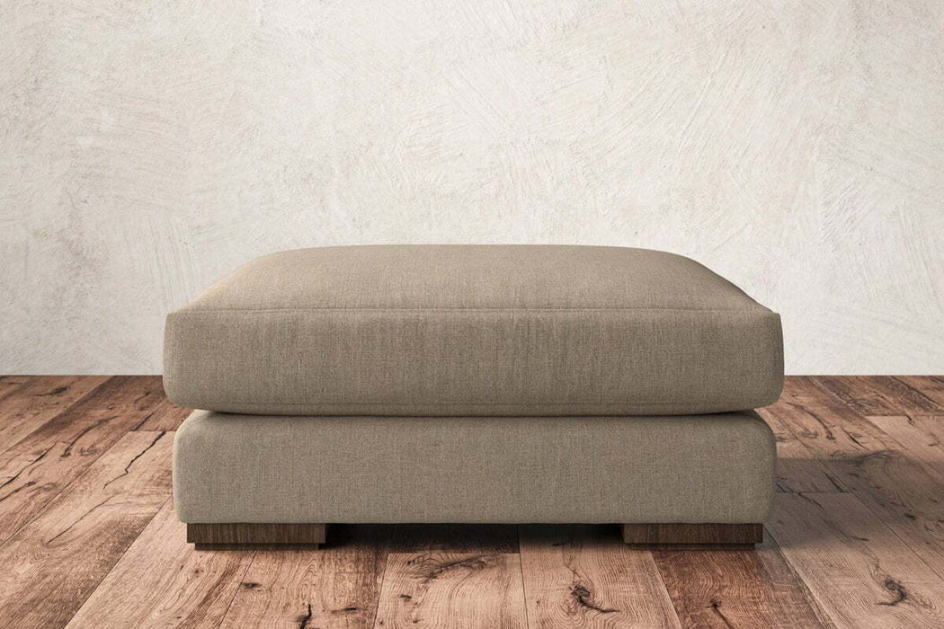 Guddu Large Footstool - Brera Linen Pebble