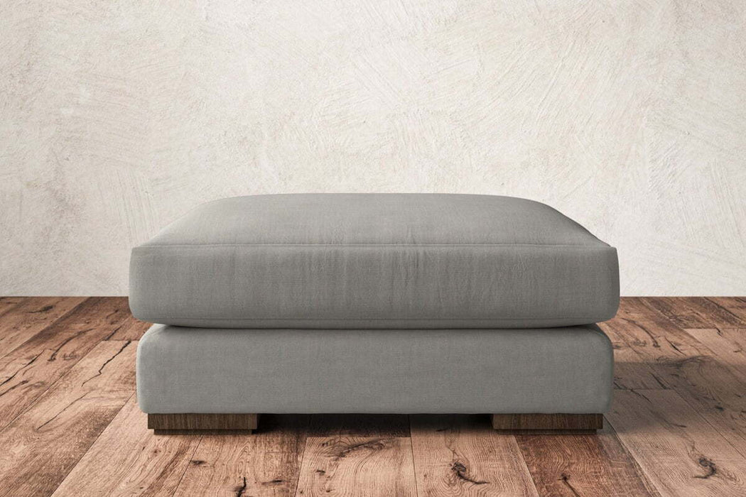 Guddu Large Footstool - Brera Linen Smoke
