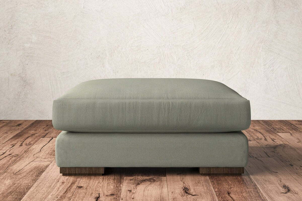Guddu Large Footstool - Recycled Cotton Seaspray