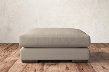 Guddu Large Footstool - Recycled Cotton Stone