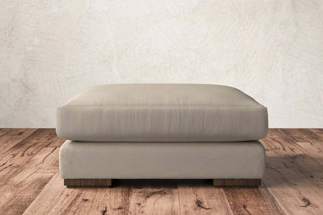 Guddu Large Footstool - Recycled Cotton Stone