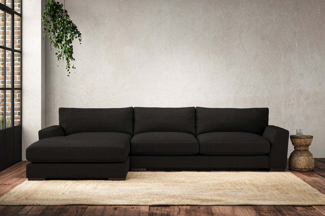 Guddu Large Left Hand Chaise Sofa - Brera Linen Charcoal