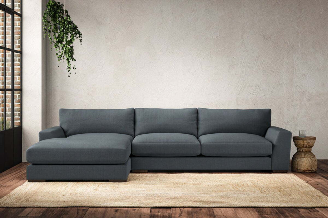 Guddu Large Left Hand Chaise Sofa - Brera Linen Dusk
