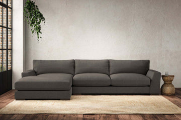 Guddu Large Left Hand Chaise Sofa - Brera Linen Granite