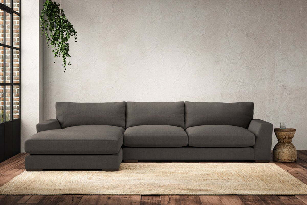 Guddu Large Left Hand Chaise Sofa - Brera Linen Granite