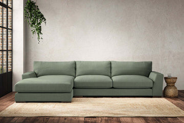Guddu Large Left Hand Chaise Sofa - Brera Linen Jade