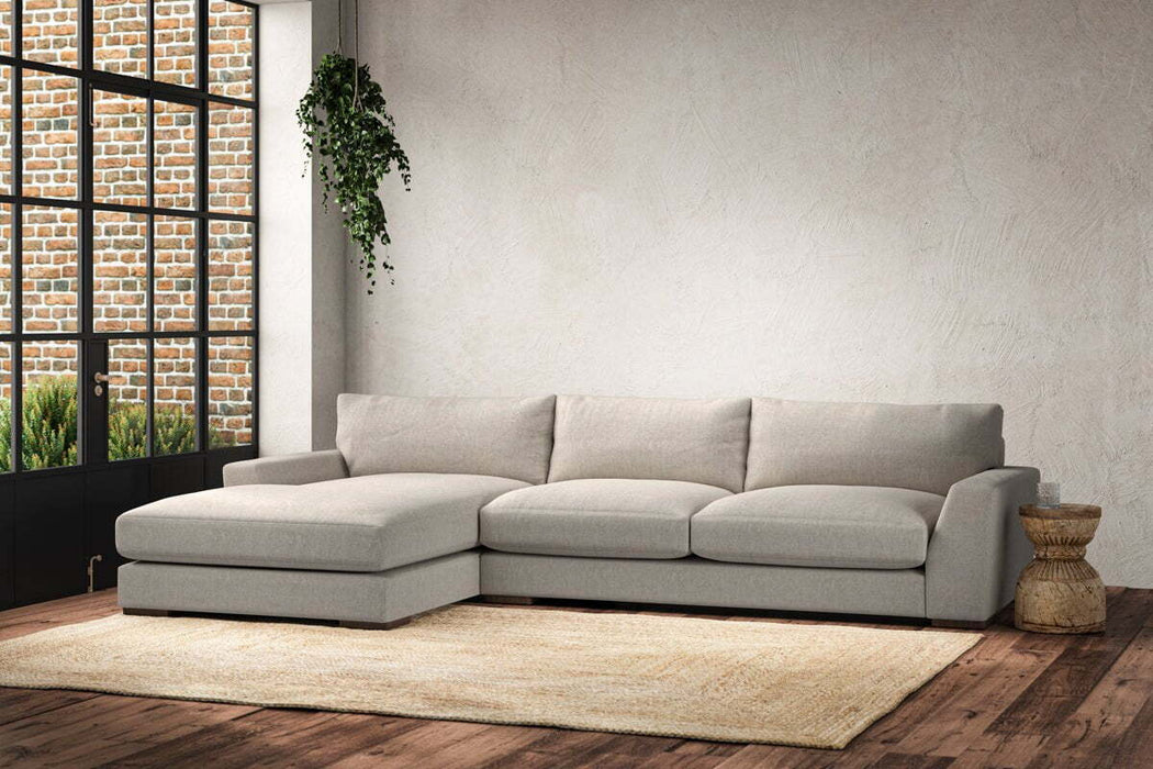 Guddu Large Left Hand Chaise Sofa Brera Linen Natural