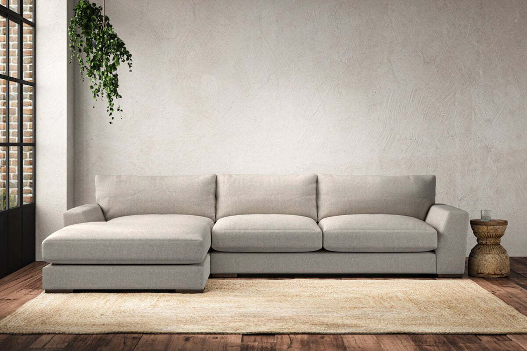 Guddu Large Left Hand Chaise Sofa Brera Linen Natural