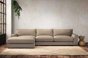 Guddu Large Left Hand Chaise Sofa - Brera Linen Pebble