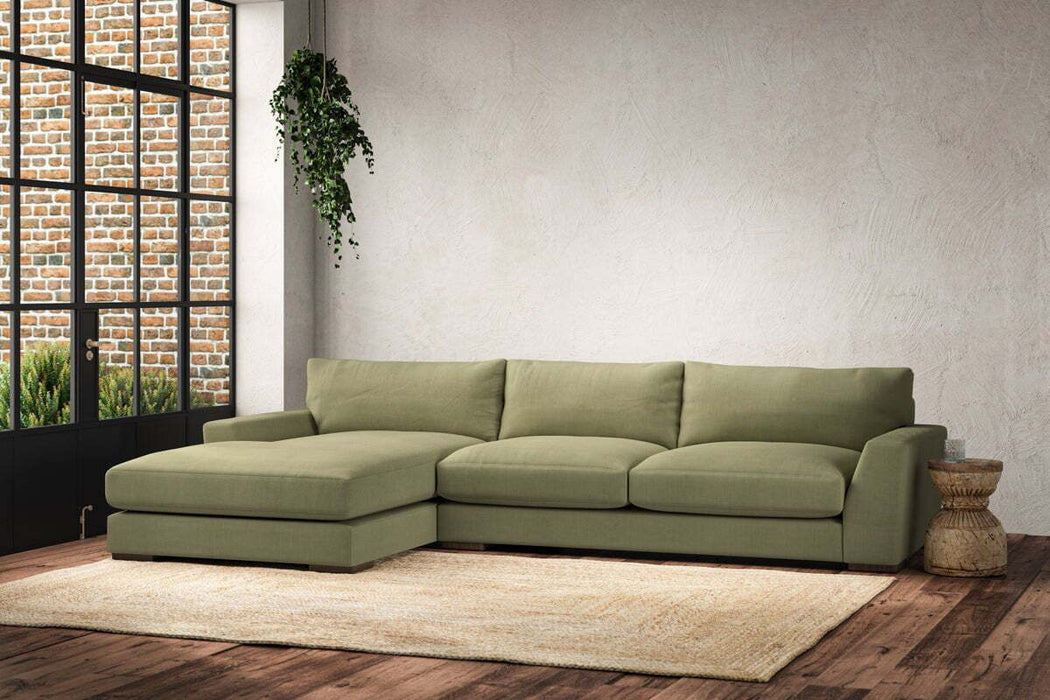 Guddu Large Left Hand Chaise Sofa - Brera Linen Sage