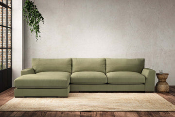 Guddu Large Left Hand Chaise Sofa - Brera Linen Sage