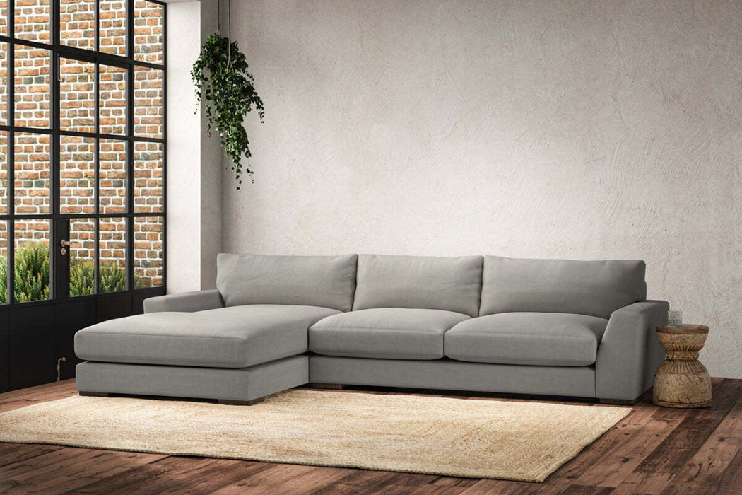 Guddu Large Left Hand Chaise Sofa - Brera Linen Smoke