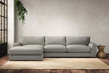 Guddu Large Left Hand Chaise Sofa - Brera Linen Smoke