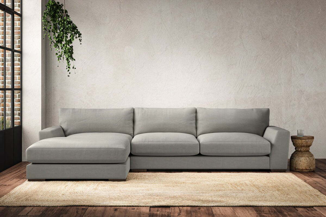 Guddu Large Left Hand Chaise Sofa - Brera Linen Smoke