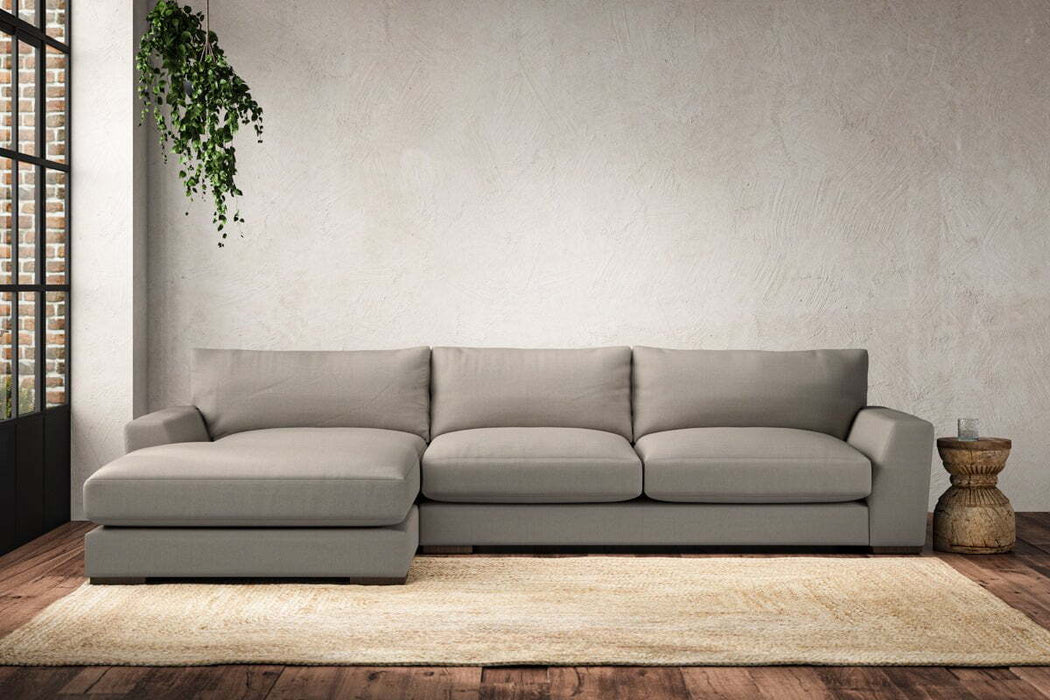 Guddu Large Left Hand Chaise Sofa - Recycled Cotton Flax