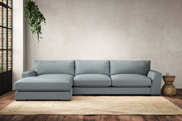 Guddu Large Left Hand Chaise Sofa - Recycled Cotton Horizon