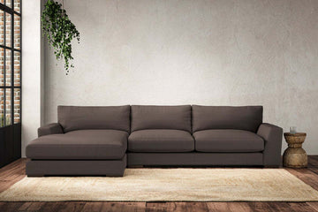 Guddu Large Left Hand Chaise Sofa - Recycled Cotton Mocha