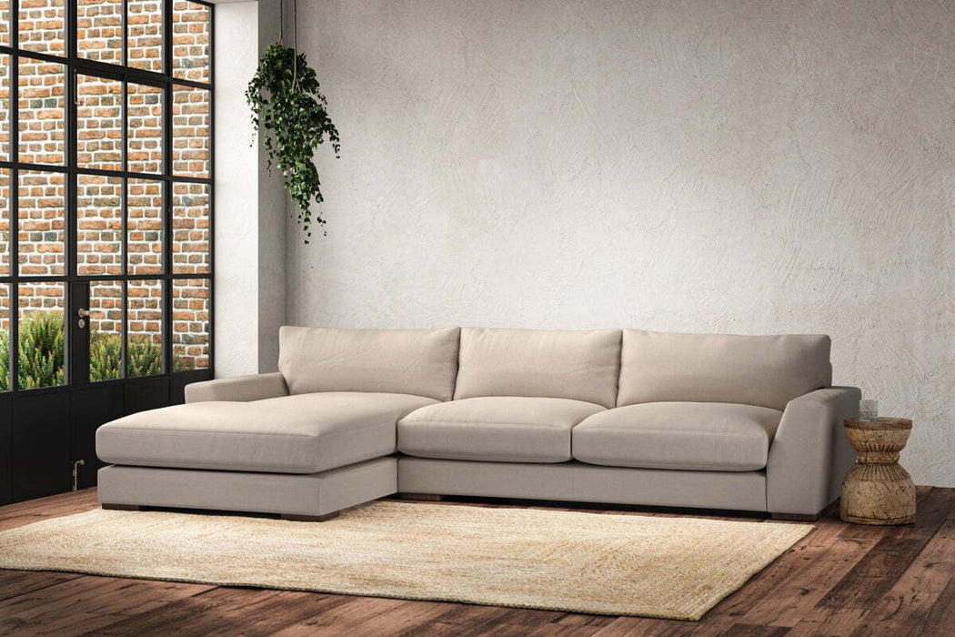 Guddu Large Left Hand Chaise Sofa - Recycled Cotton Natural