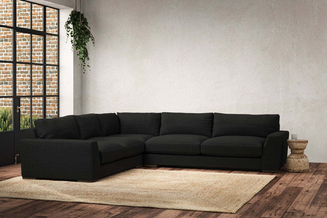 Guddu Large Left Hand Corner Sofa - Brera Linen Charcoal