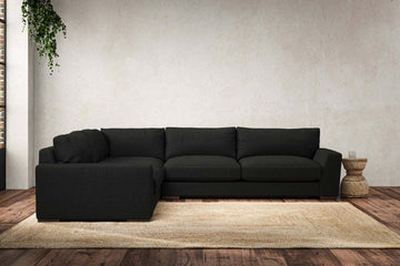 Guddu Large Left Hand Corner Sofa - Brera Linen Charcoal