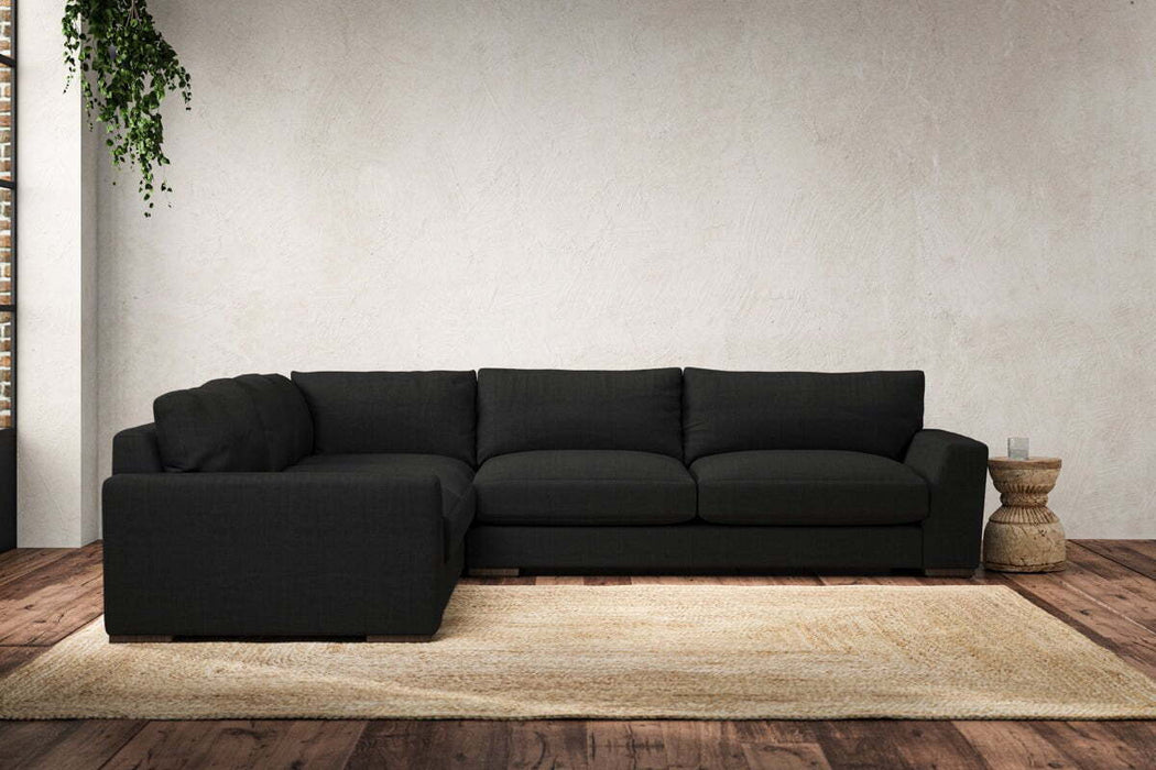 Guddu Large Left Hand Corner Sofa - Brera Linen Charcoal