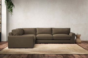 Guddu Large Left Hand Corner Sofa - Brera Linen Chestnut