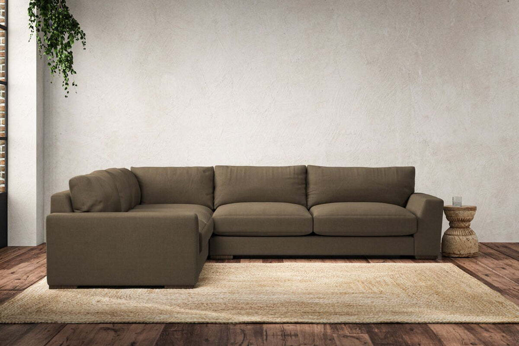 Guddu Large Left Hand Corner Sofa - Brera Linen Chestnut