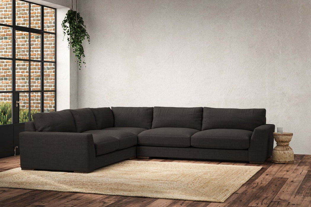 Guddu Large Left Hand Corner Sofa - Brera Linen Espresso