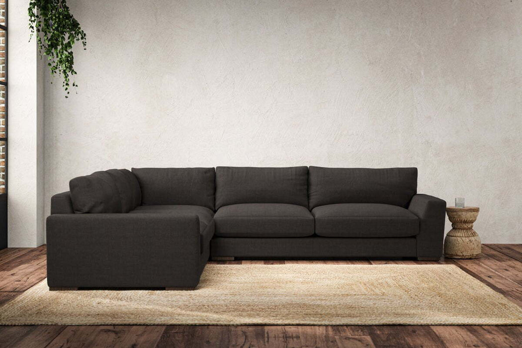 Guddu Large Left Hand Corner Sofa - Brera Linen Espresso