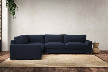 Guddu Large Left Hand Corner Sofa - Brera Linen Indigo